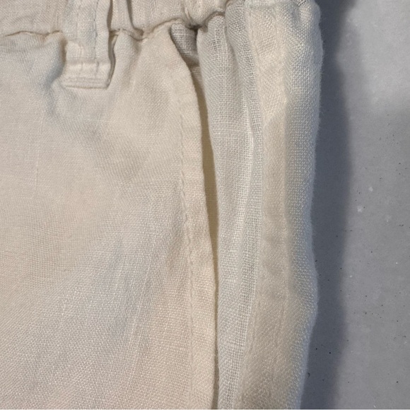 Zara Girls Linen Blend Pants Sz 11-12 Years Roll Tab Leg Pockets NWOT - Picture 7 of 16